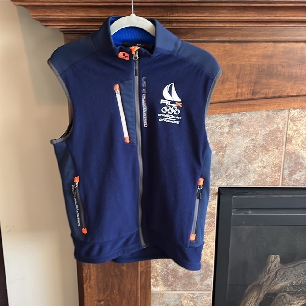 Ralph Lauren RLX Ocean Series sailing yacht zip navy vest M preppy boating